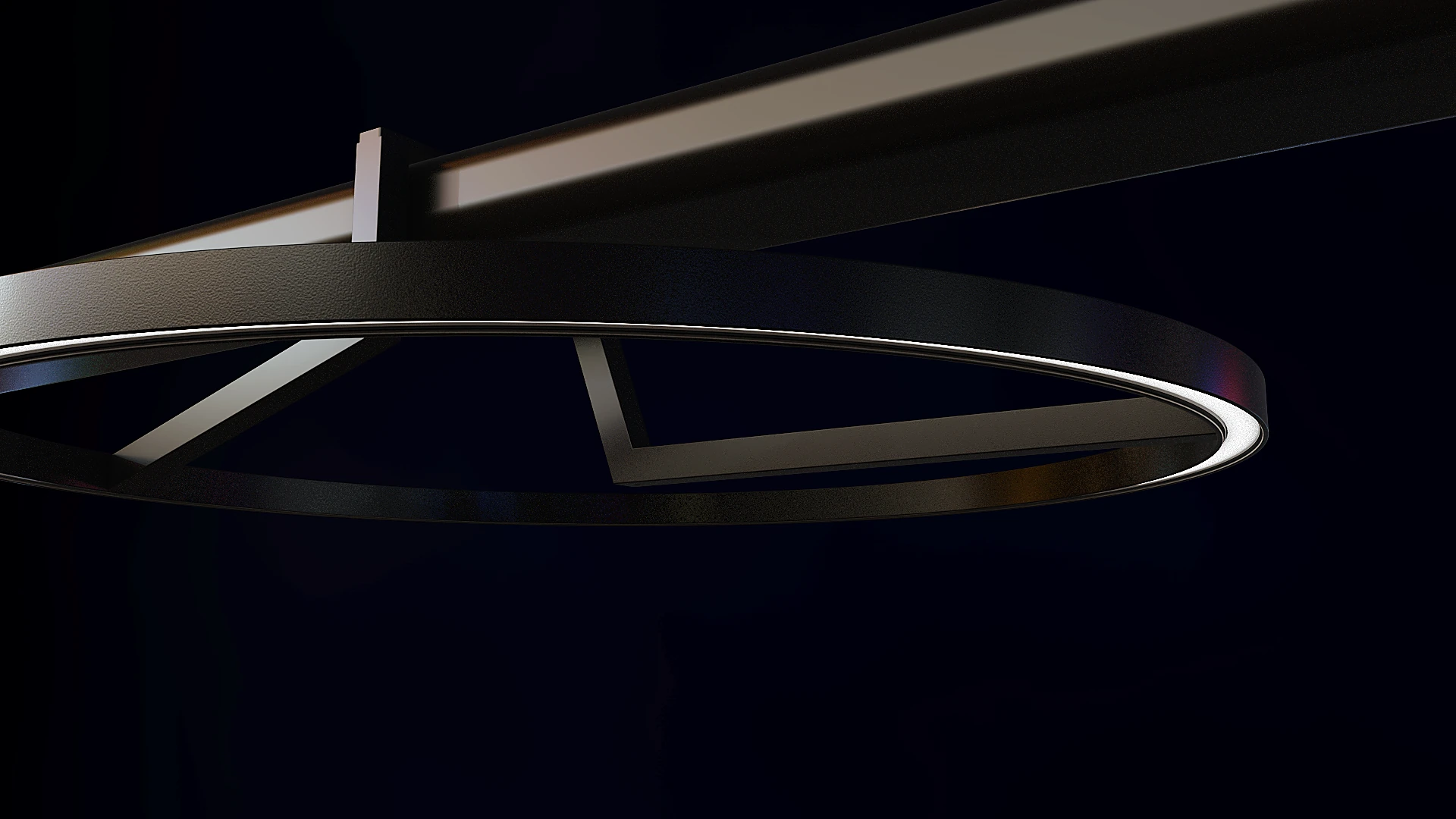 Détail de l’anneau lumineux du luminaire